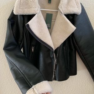 Fleece Lined Motto Jacket